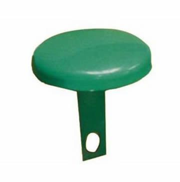 a green PVC coated guardrail cap