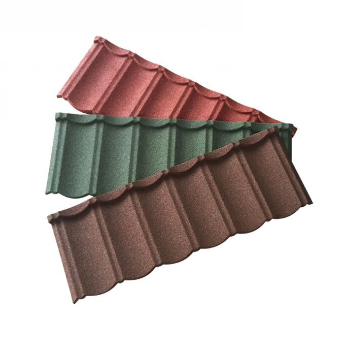 0.35mm Classic Type Stone Coated Metal Roof Tiles / Residential House Metal Roofing 1
