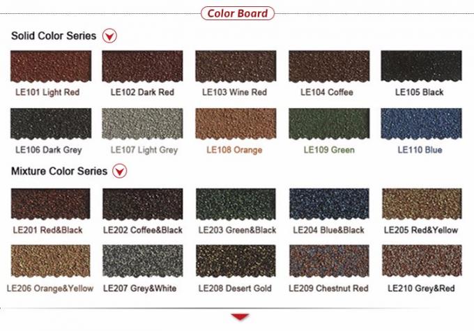 0.35mm Classic Type Stone Coated Metal Roof Tiles / Residential House Metal Roofing 4