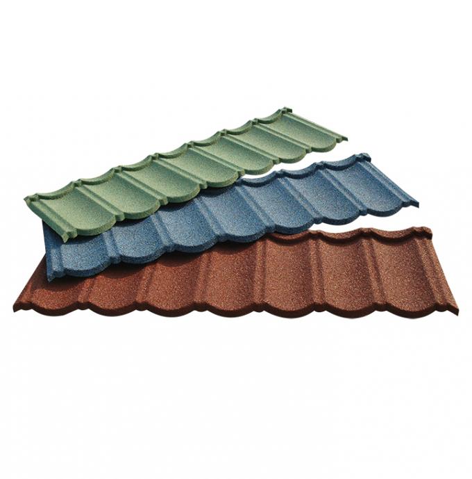 0.35mm Classic Type Stone Coated Metal Roof Tiles / Residential House Metal Roofing 0