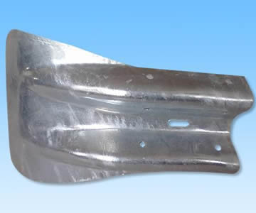 a galvanized type D terminal end used for W beam guardrails