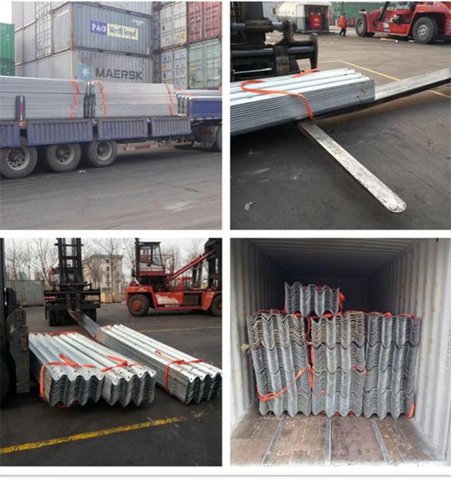 Hot Dipped Galvanized W - Beam Highway Metal Guard Rails For Road Safey Barrier 2