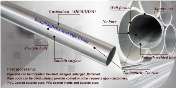 ASTM A53 Standard Round Hollow Metal Tube Customized Length Anti - Rust Oil 0